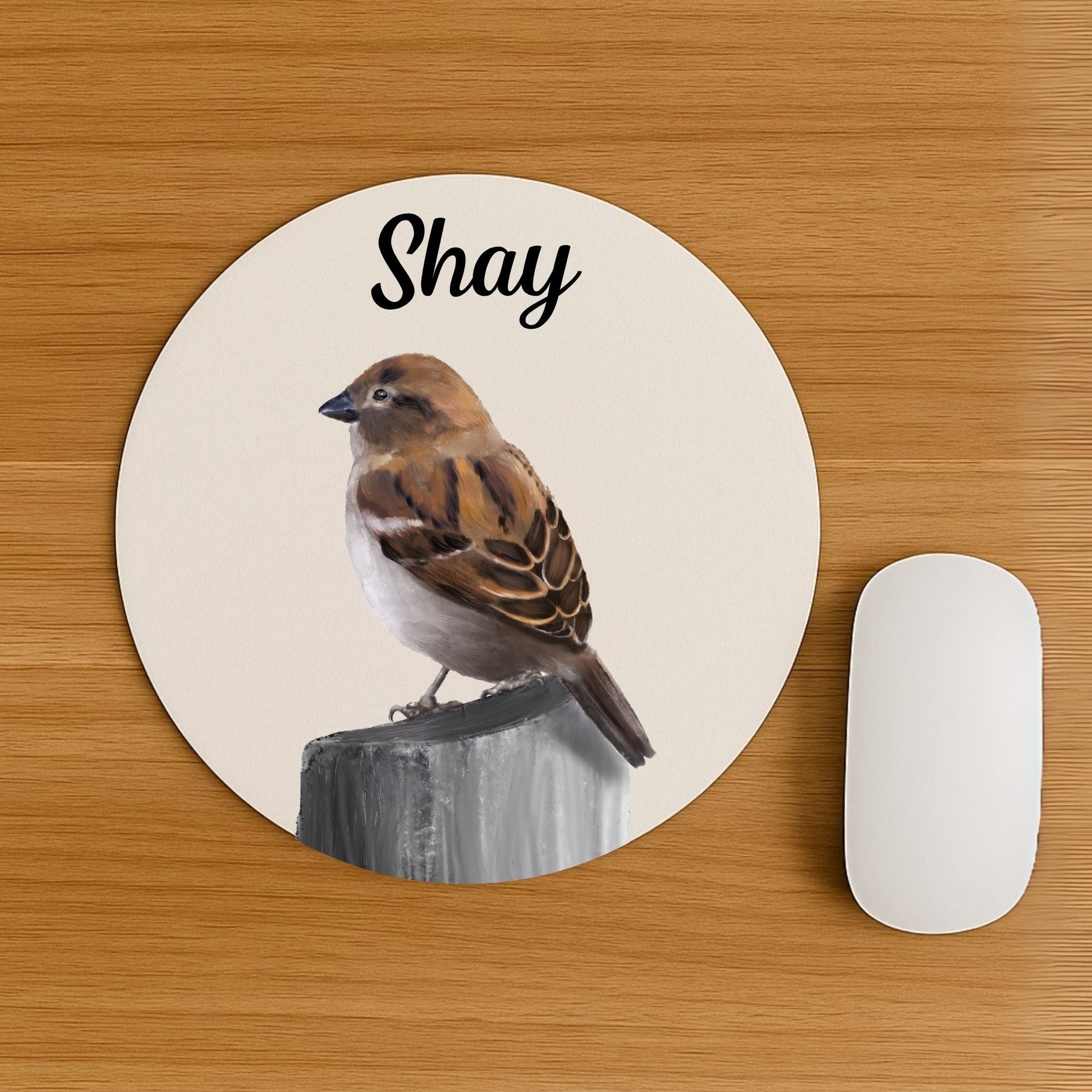 House Sparrow Mousepad - MerikaArt