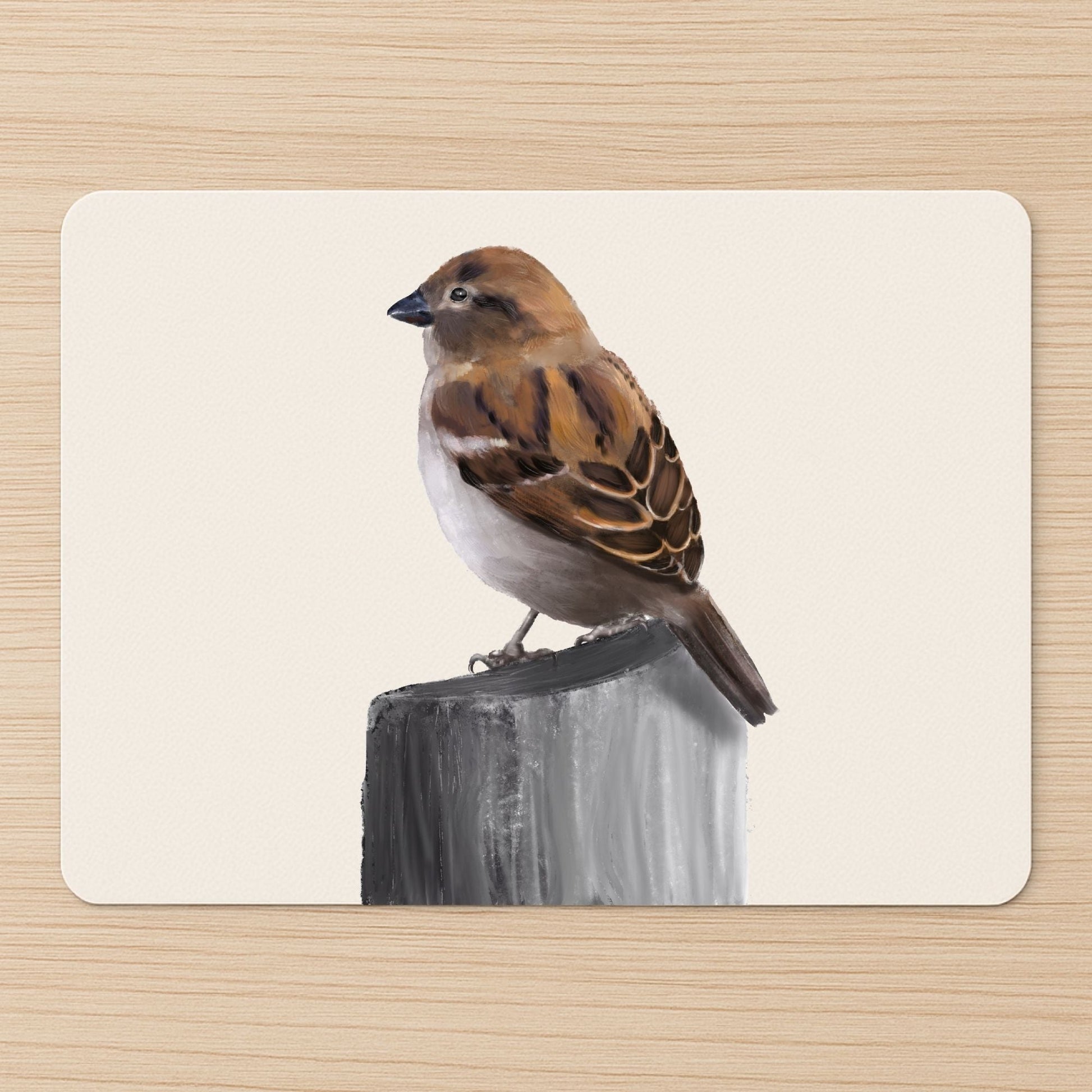House Sparrow Mousepad - MerikaArt
