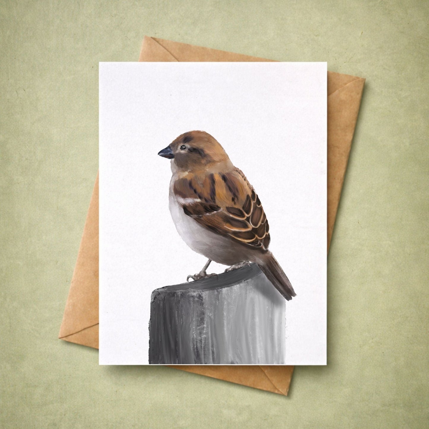 House Sparrow Postcard - MerikaArt