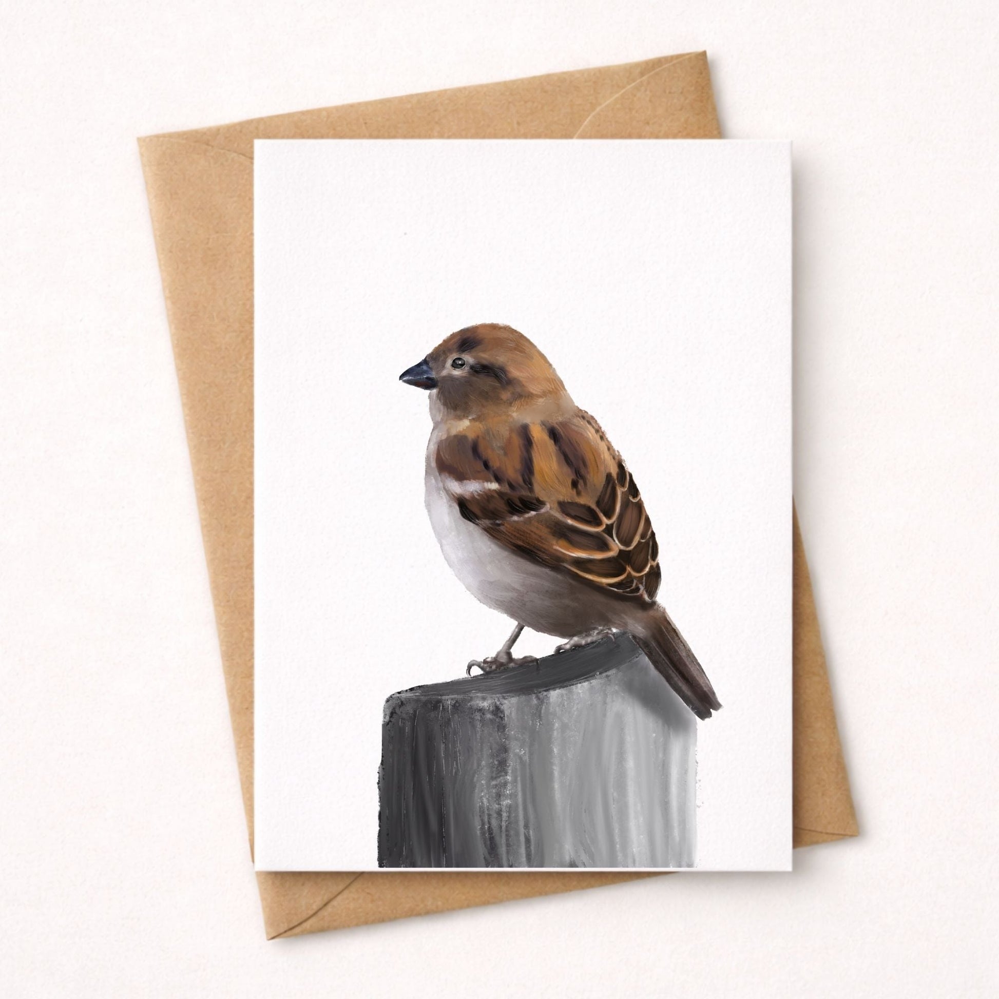House Sparrow Postcard - MerikaArt