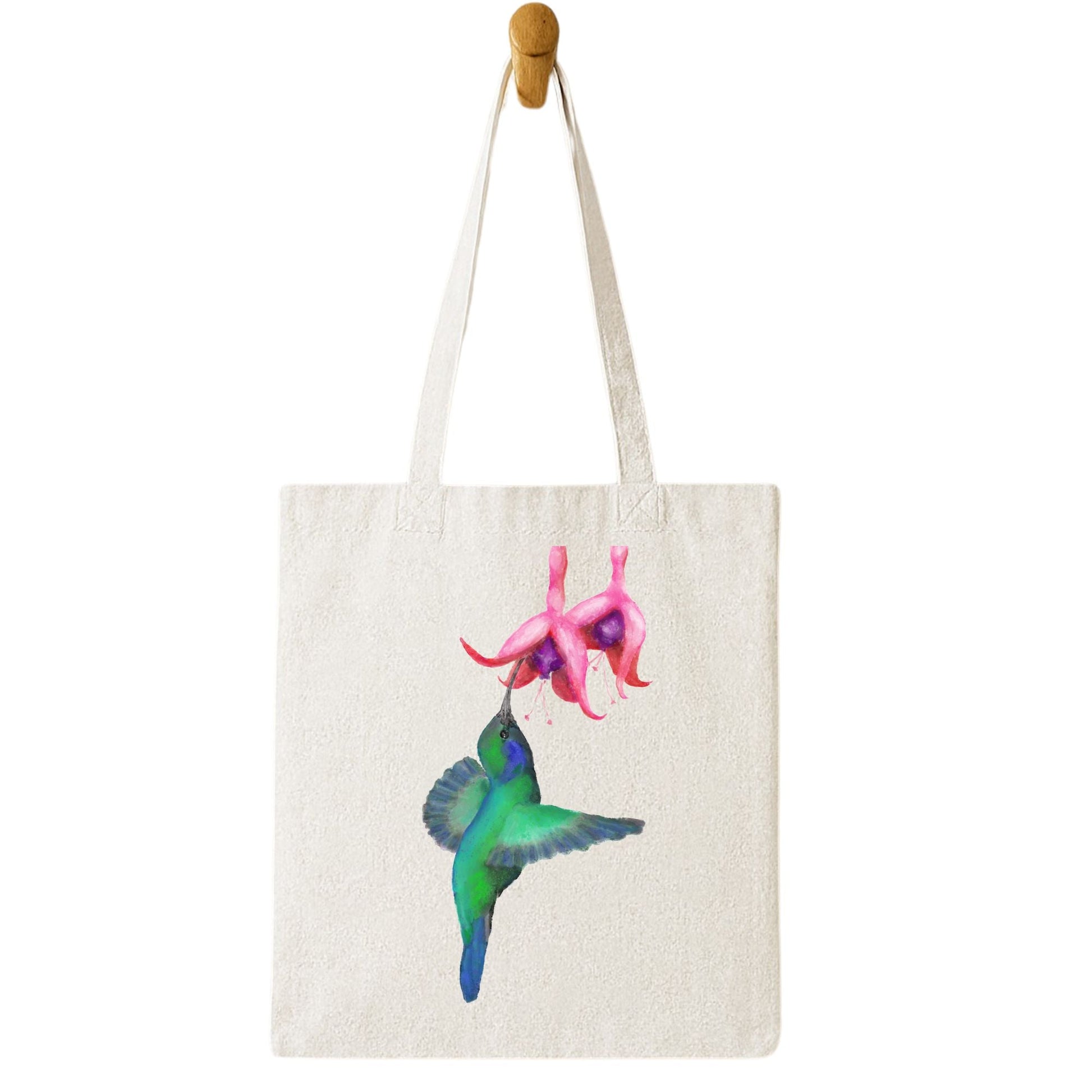 Hummingbird Canvas Tote Bag - MerikaArt