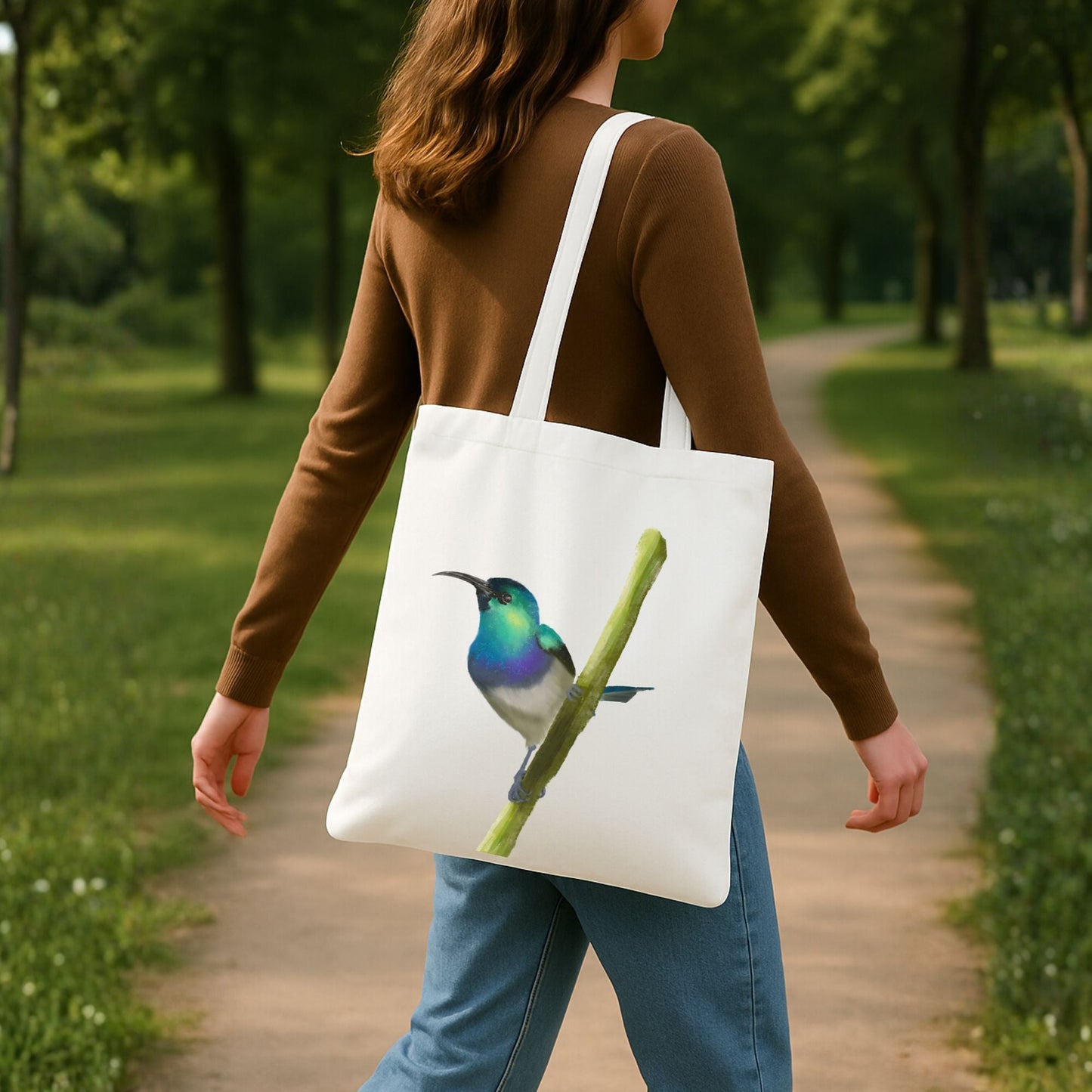 Hummingbird Canvas Tote Bag - MerikaArt
