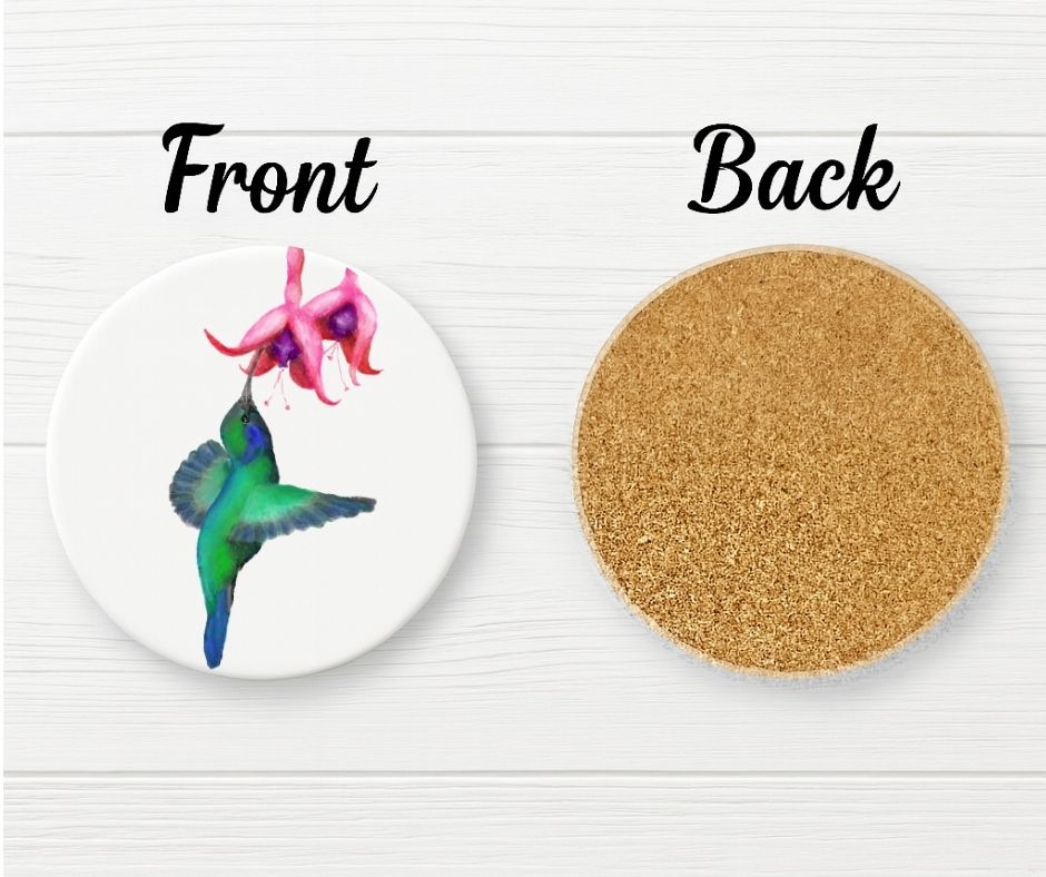 Hummingbird Ceramic Coaster - MerikaArt