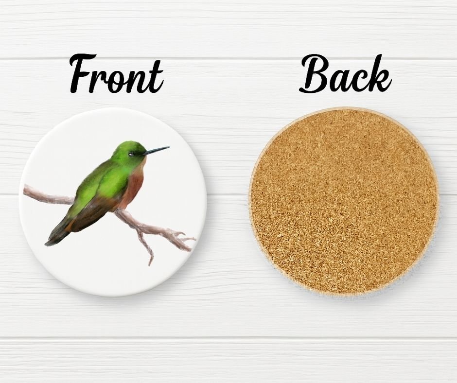 Hummingbird Ceramic Coaster - MerikaArt