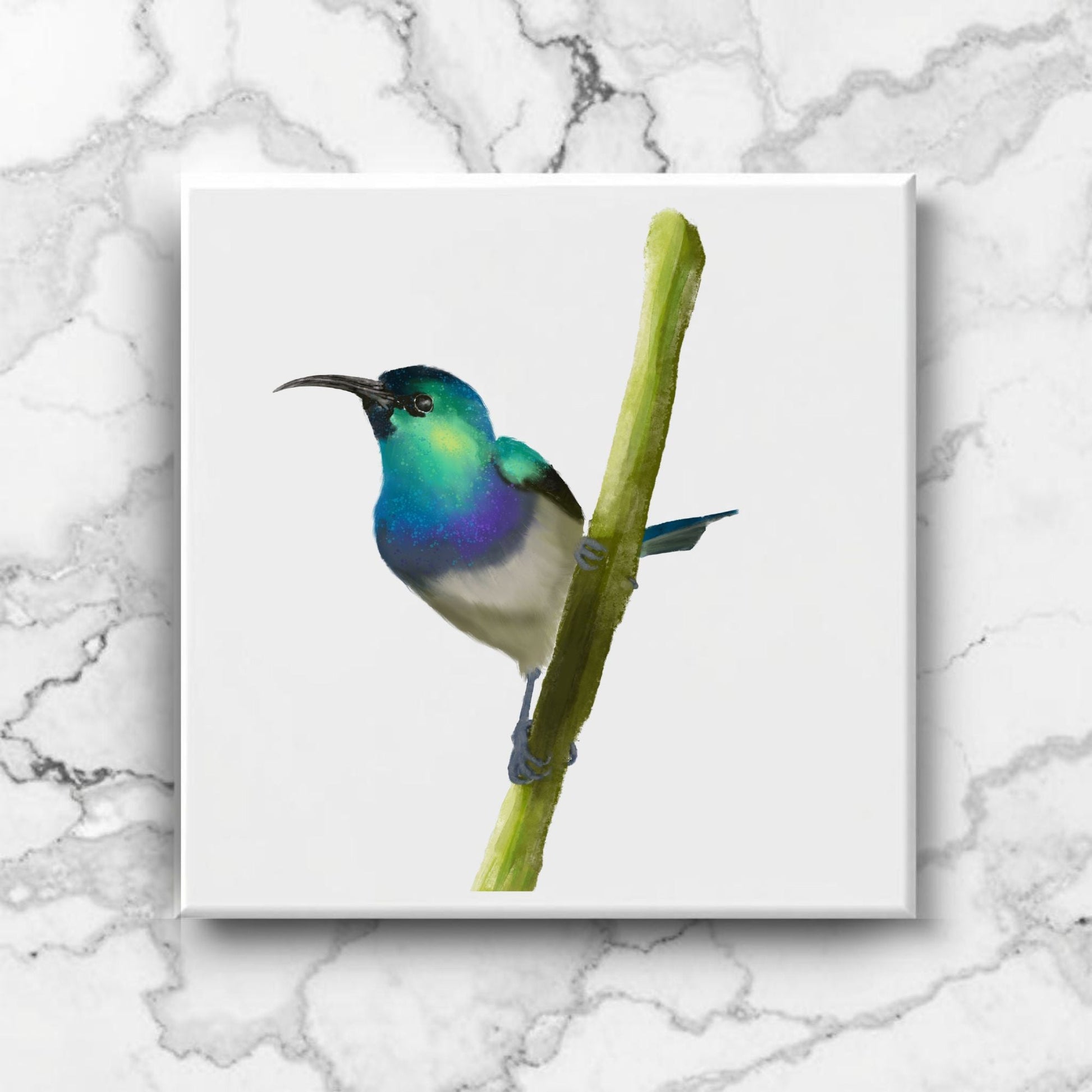 Hummingbird Ceramic Tile – Handcrafted Bird Lover Artwork - MerikaArt