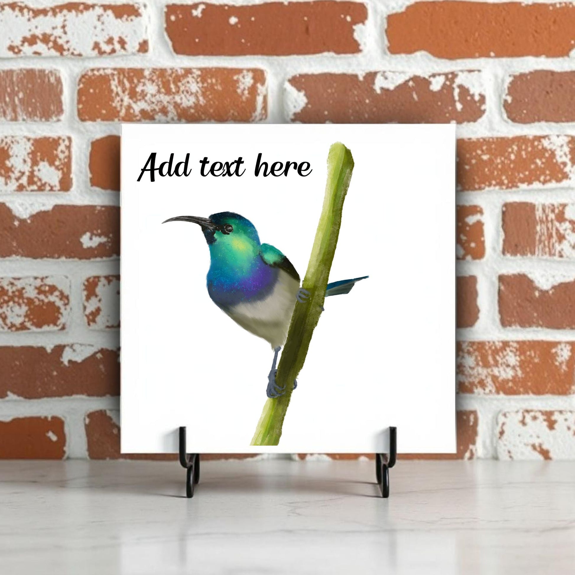 Hummingbird Ceramic Tile – Handcrafted Bird Lover Artwork - MerikaArt