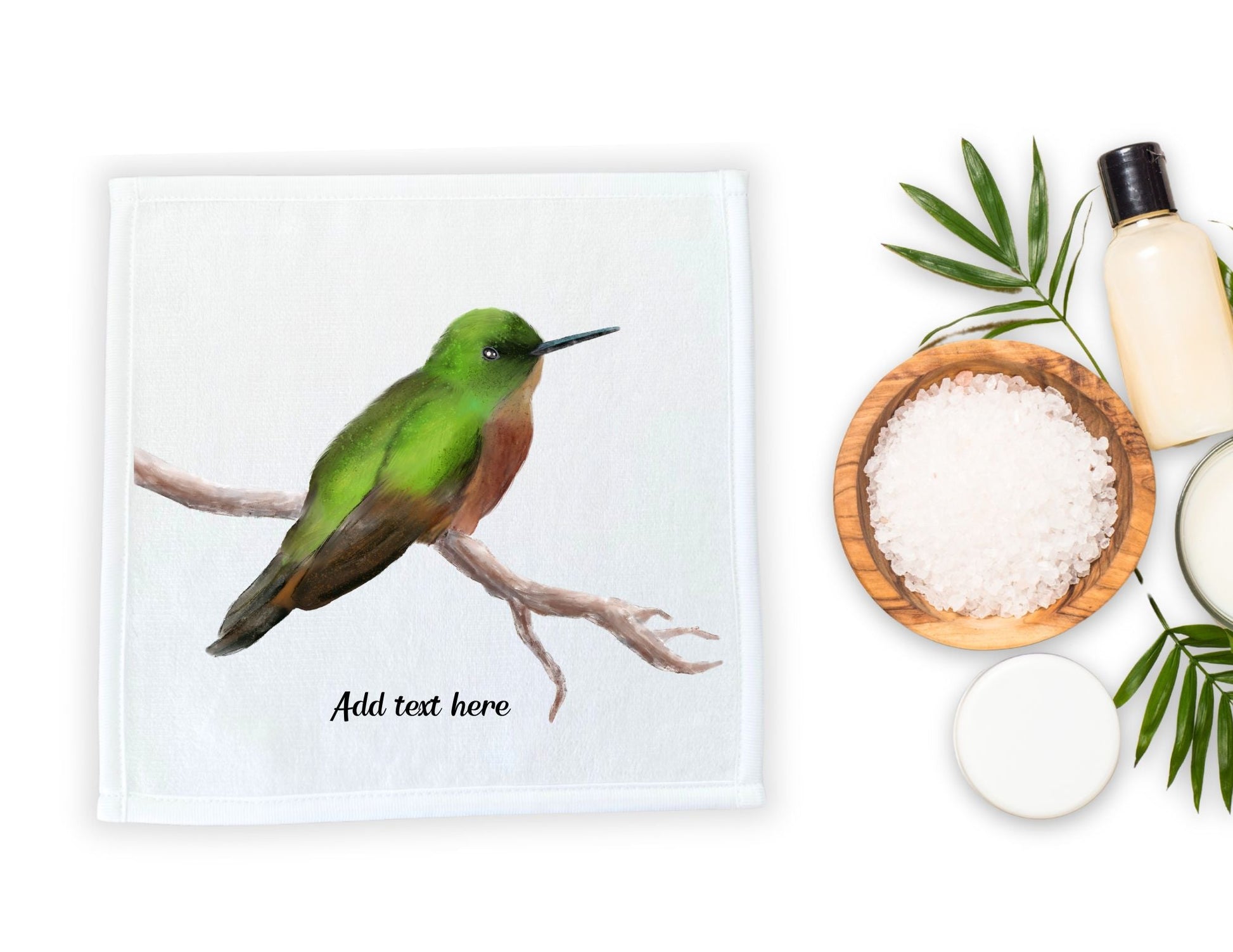 Hummingbird Perched Washcloth – A Nature Lover's Delight - MerikaArt