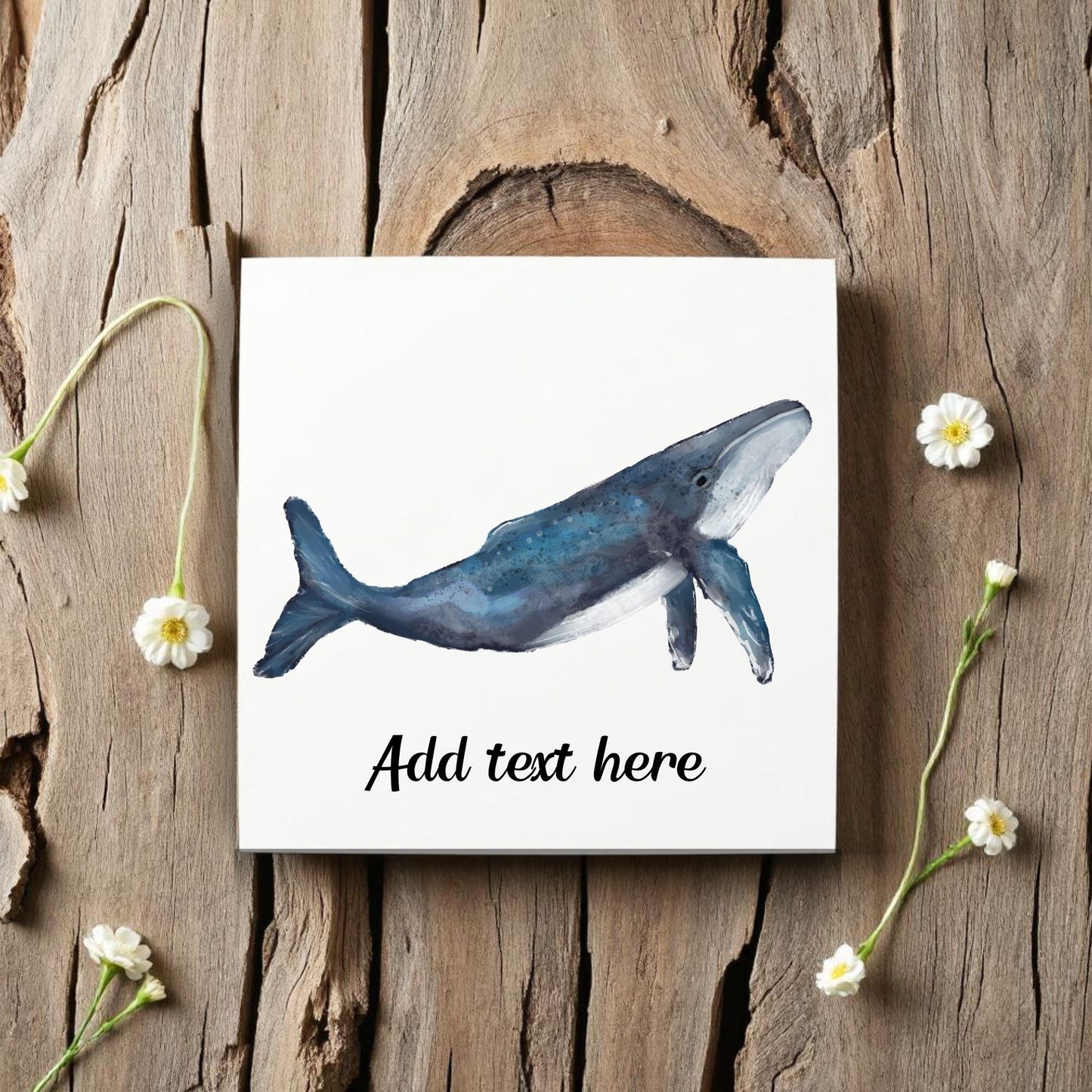 Humpback Whale Ceramic Tile – Handcrafted Oceanic Decor - MerikaArt