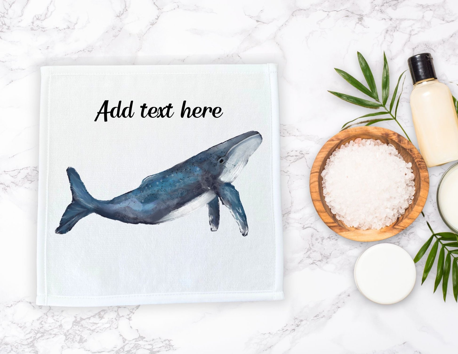 Humpback Whale Washcloth - MerikaArt