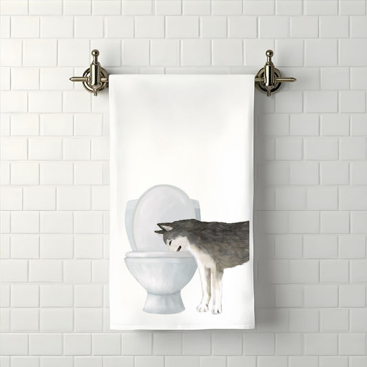 Husky Bathroom Towel - MerikaArt