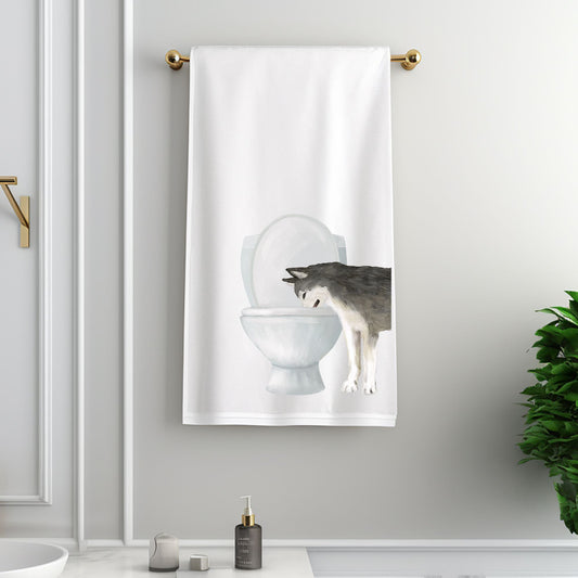 Husky Bathroom Towel - MerikaArt