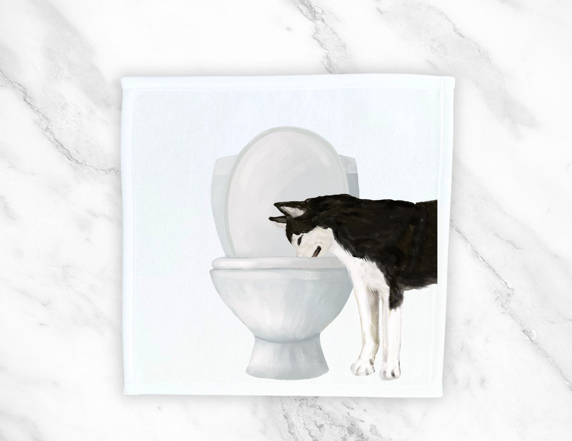 Husky Dog Toilet Washcloth - MerikaArt