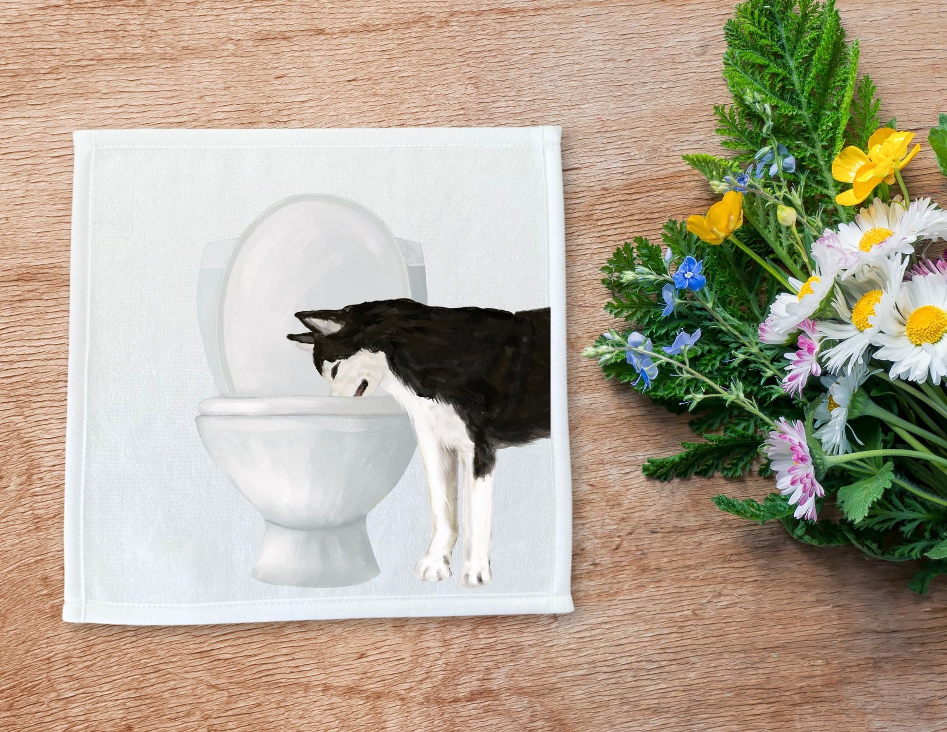 Husky Dog Toilet Washcloth - MerikaArt