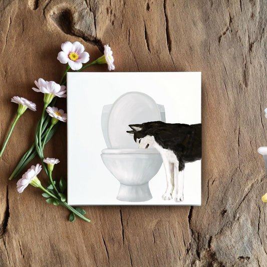 Husky Toilet Ceramic Tile - MerikaArt