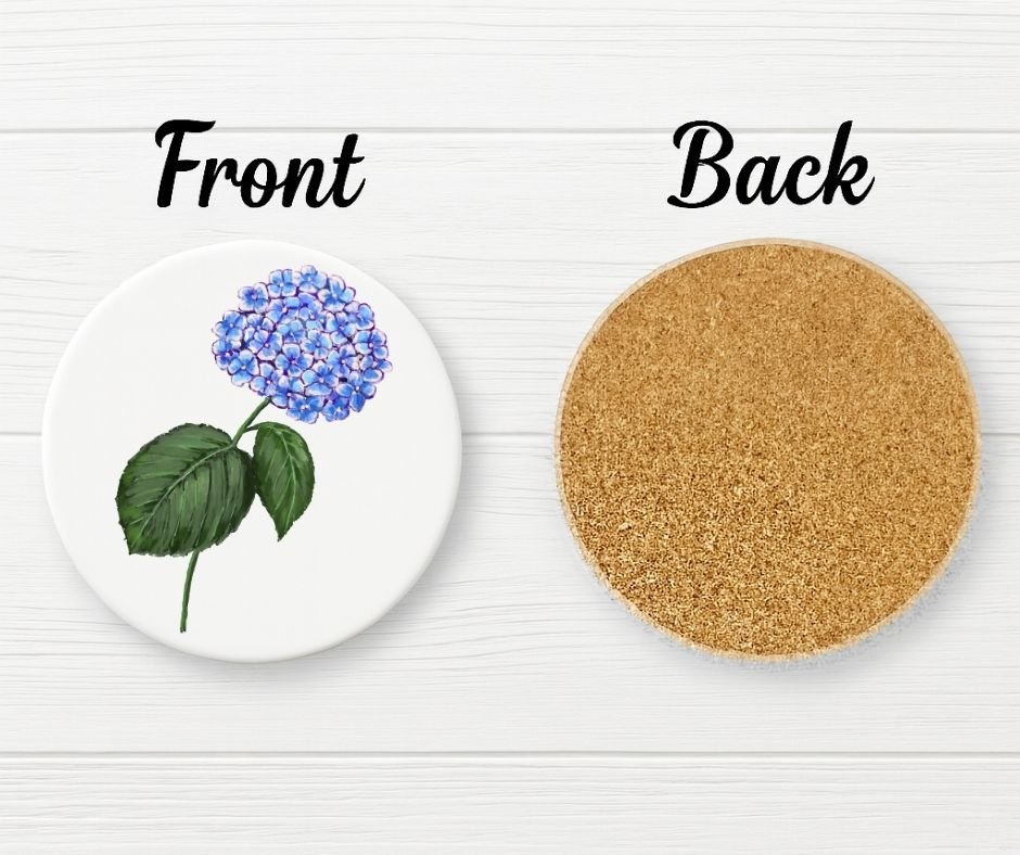 Hydrangea Ceramic Coaster - MerikaArt