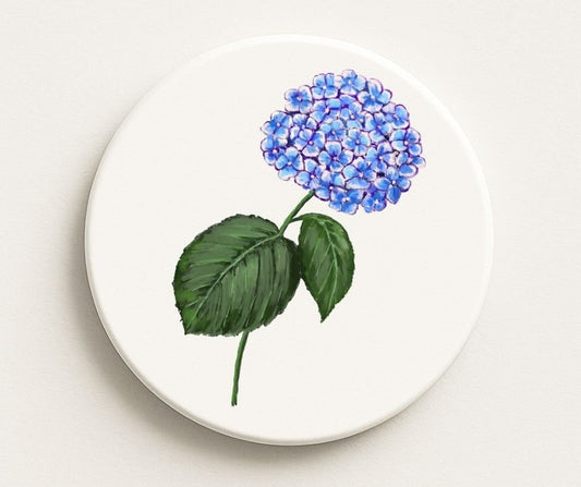 Hydrangea Ceramic Coaster - MerikaArt