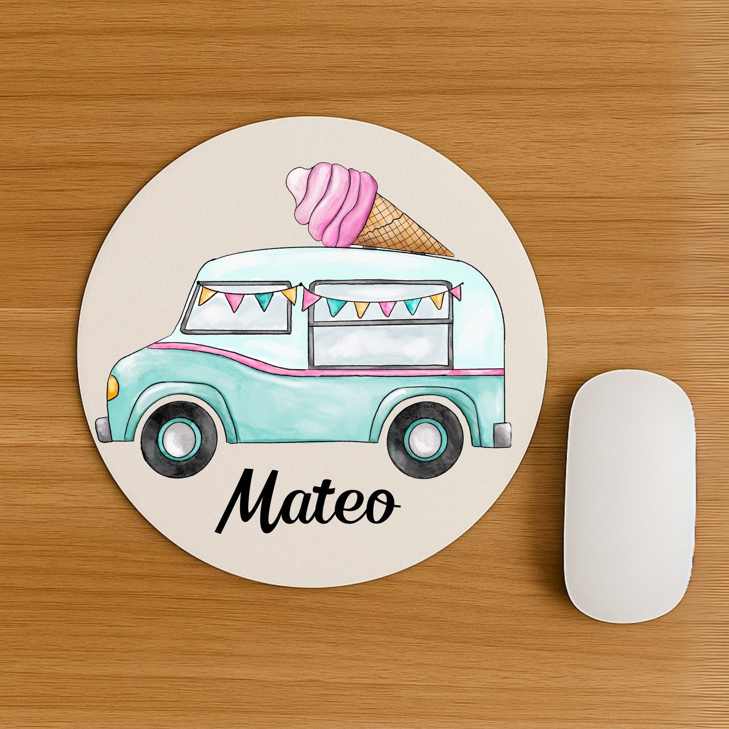 Ice Cream Truck Mousepad - MerikaArt