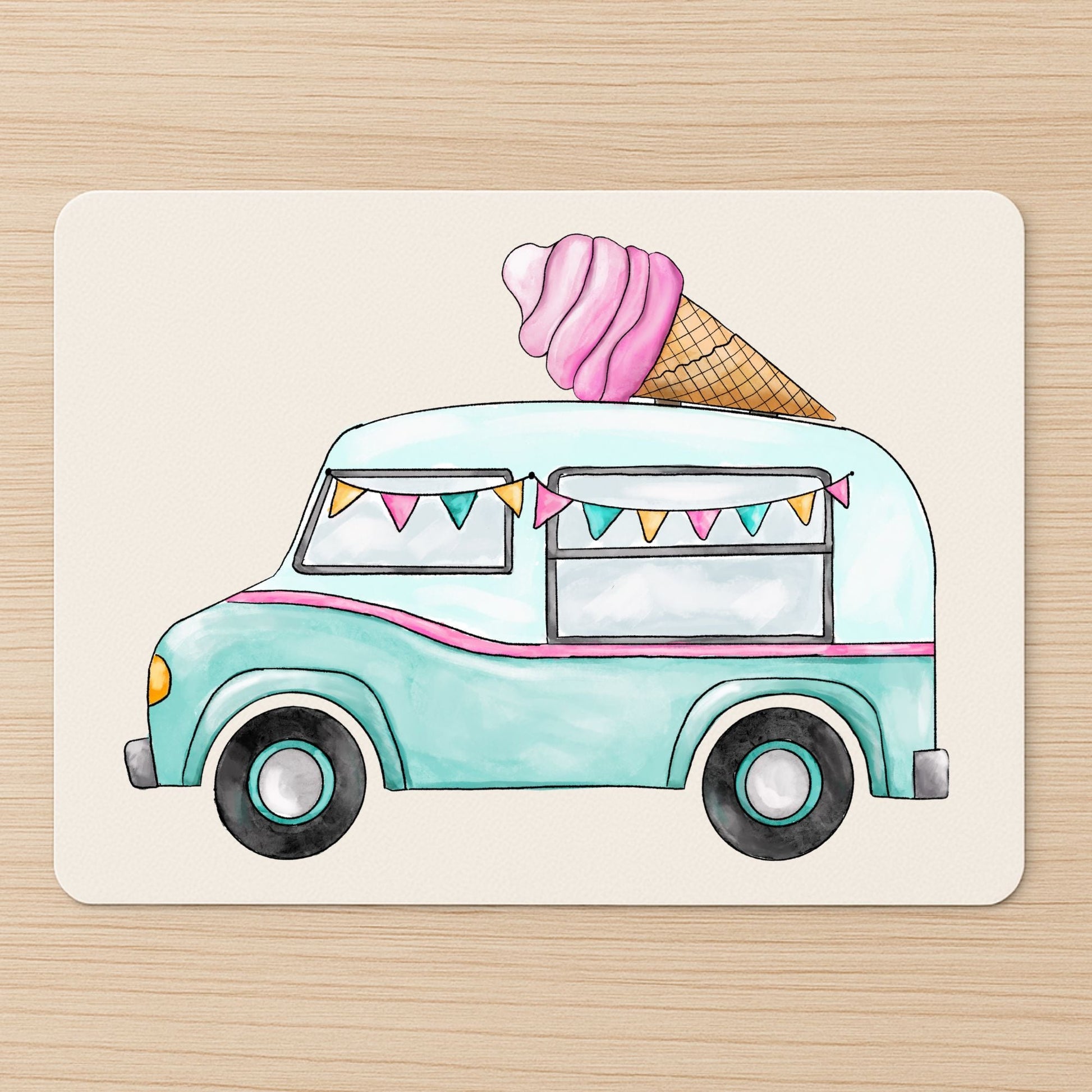 Ice Cream Truck Mousepad - MerikaArt