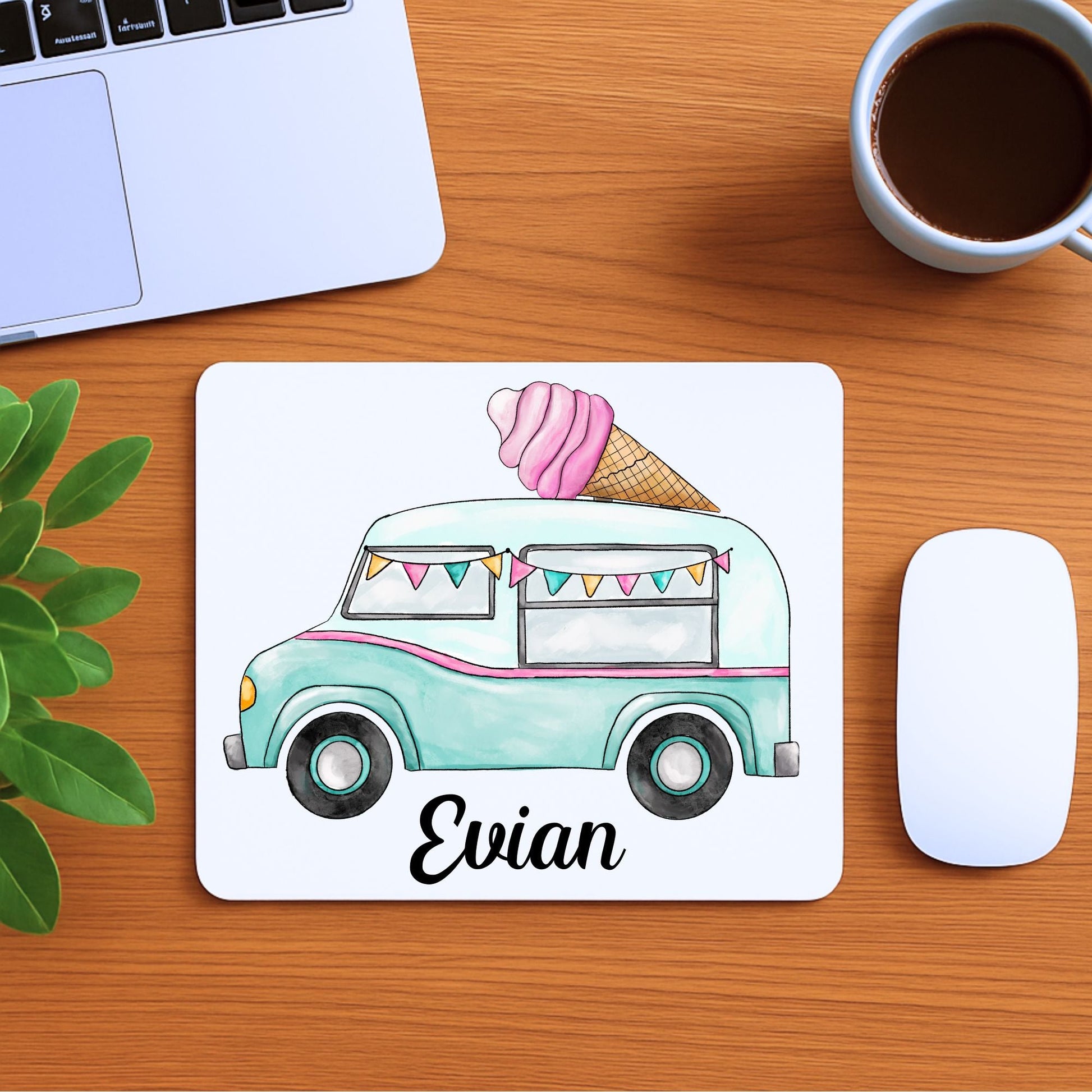 Ice Cream Truck Mousepad - MerikaArt