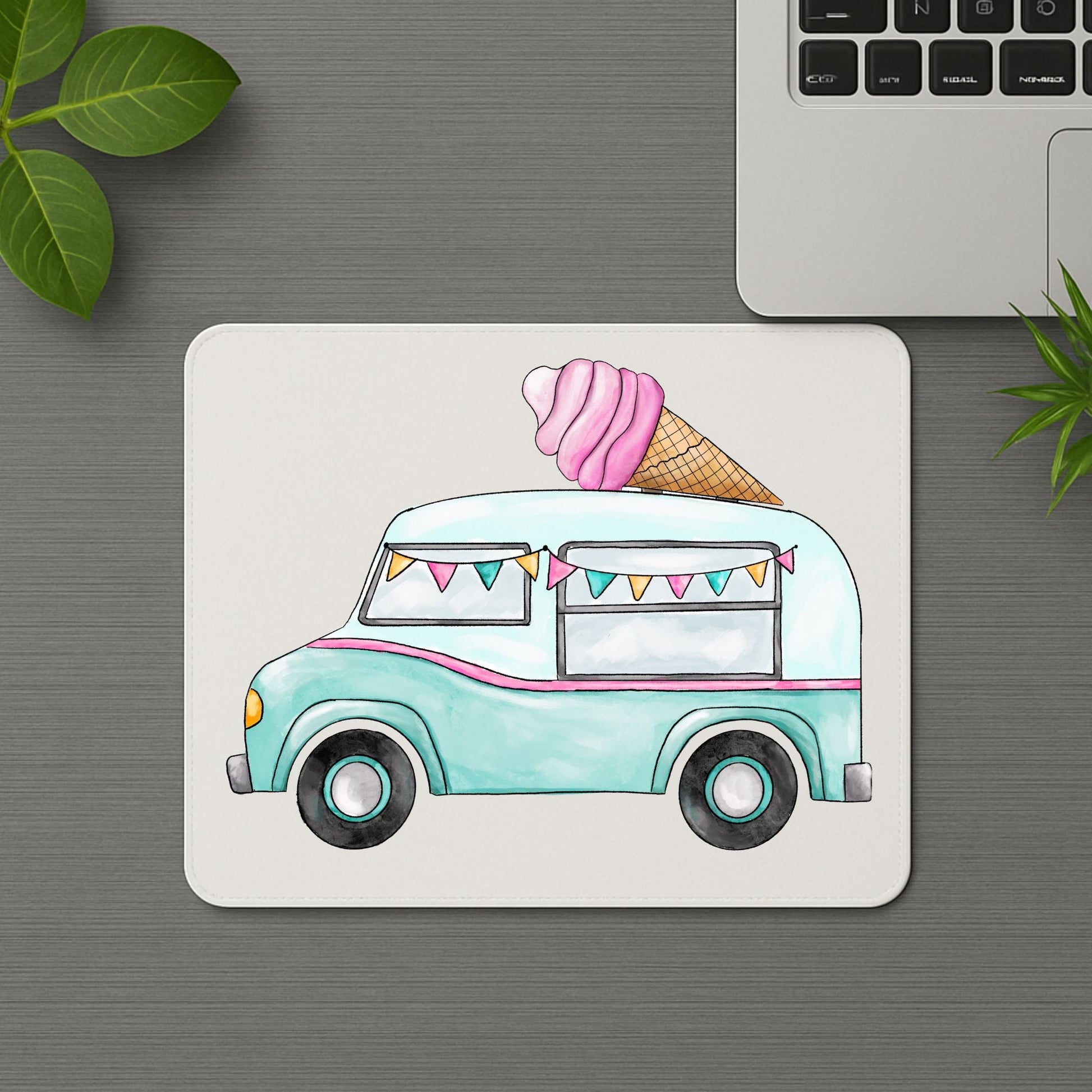 Ice Cream Truck Mousepad - MerikaArt
