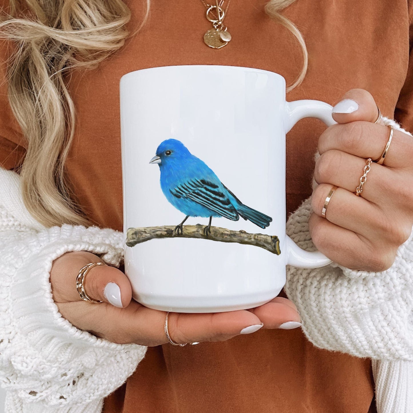 Indigo Bunting Mug - MerikaArt