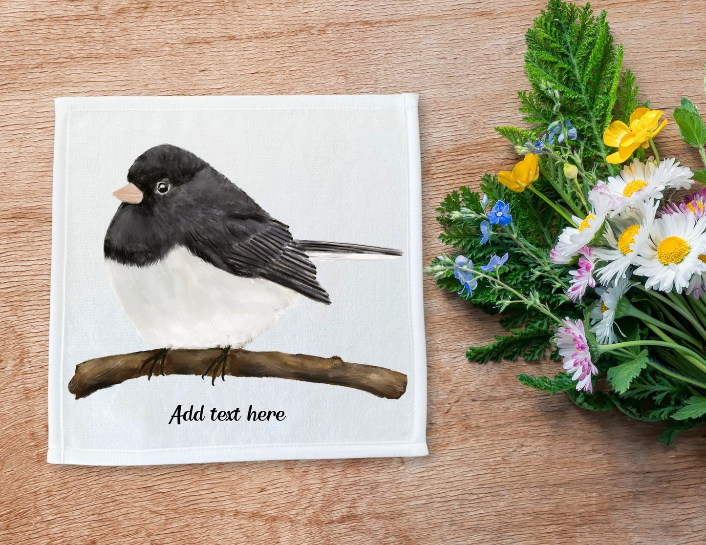 Junco Perched Washcloth – A Beautiful Gift for Bird Enthusiasts - MerikaArt