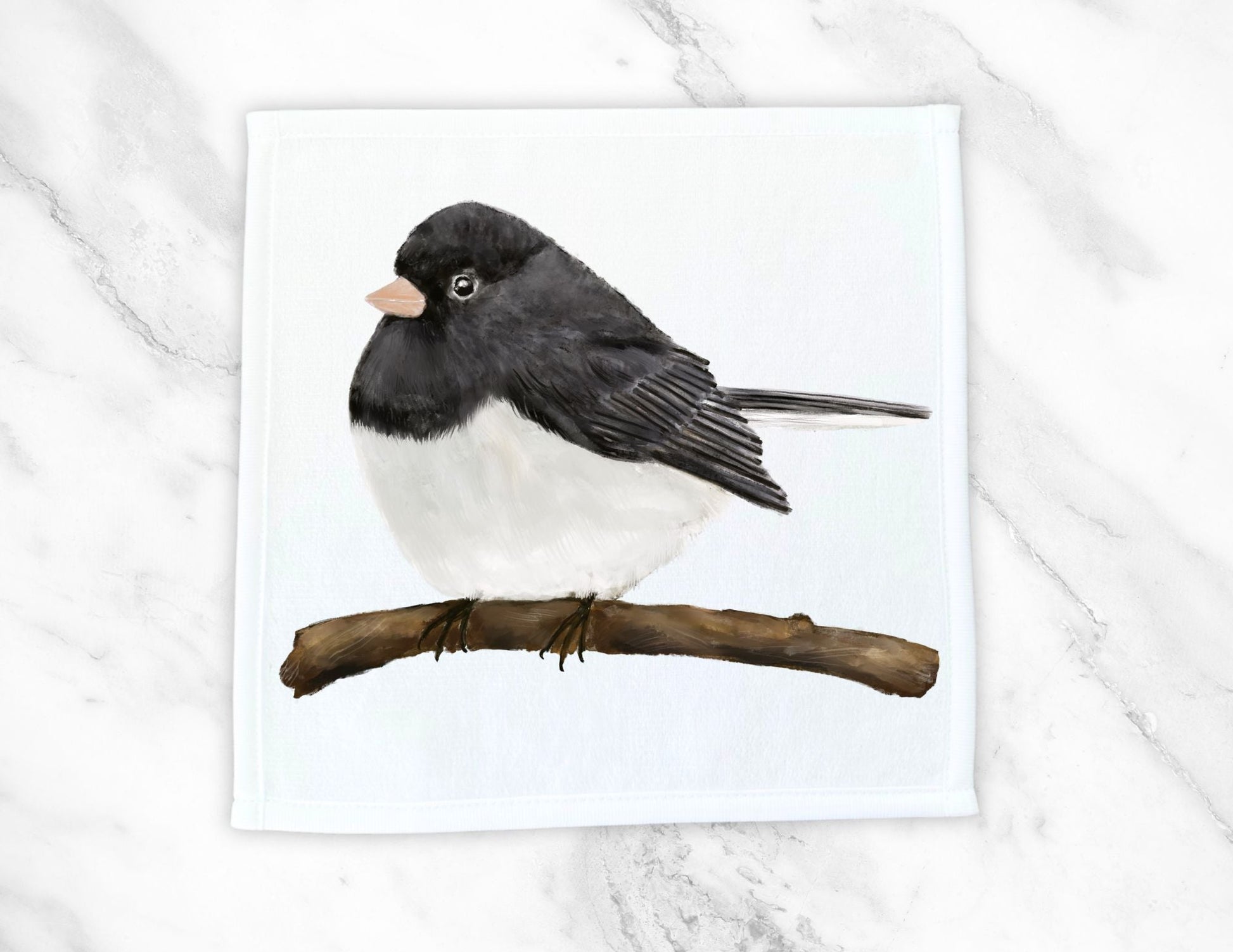 Junco Perched Washcloth – A Beautiful Gift for Bird Enthusiasts - MerikaArt