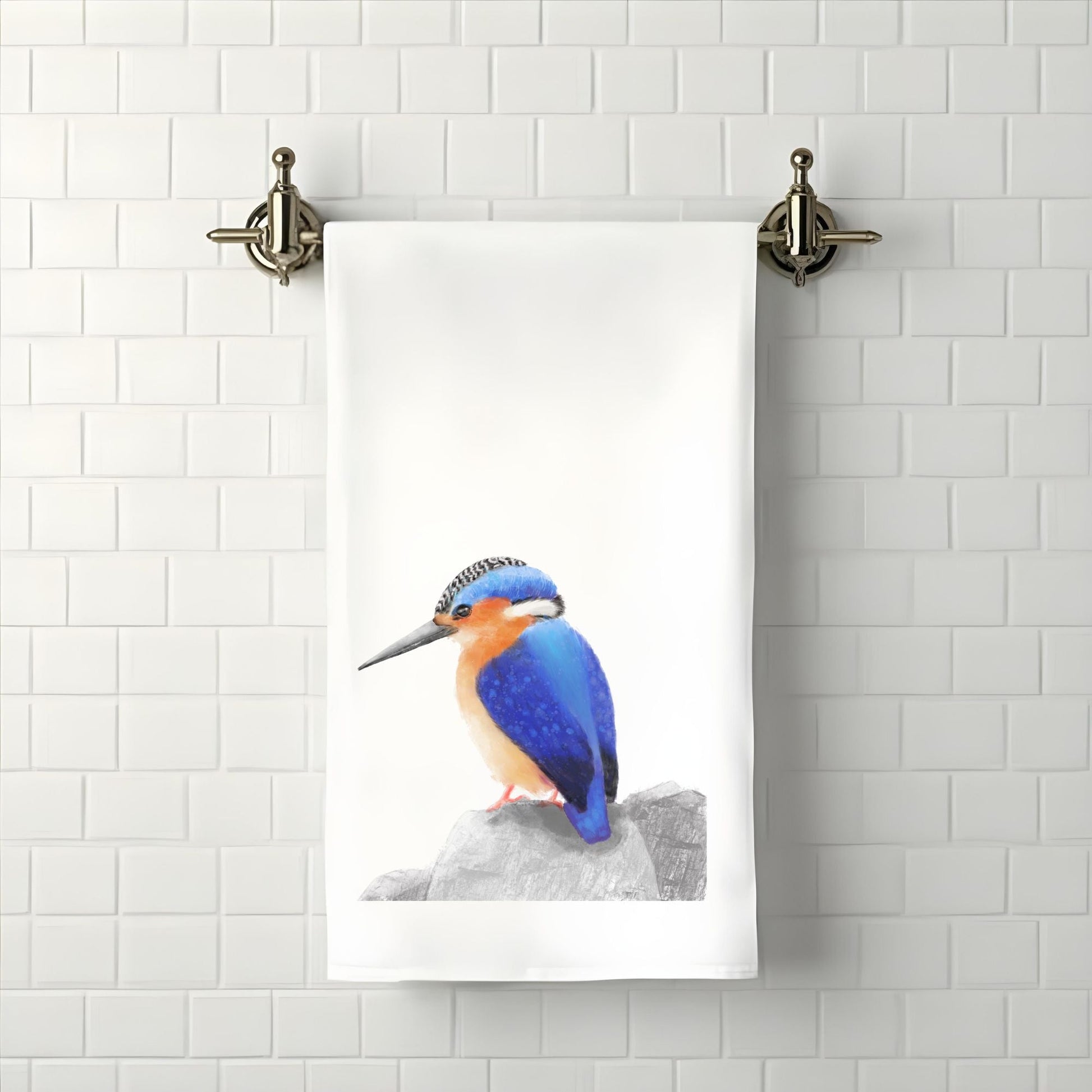 Kingfisher Bathroom Towel - MerikaArt
