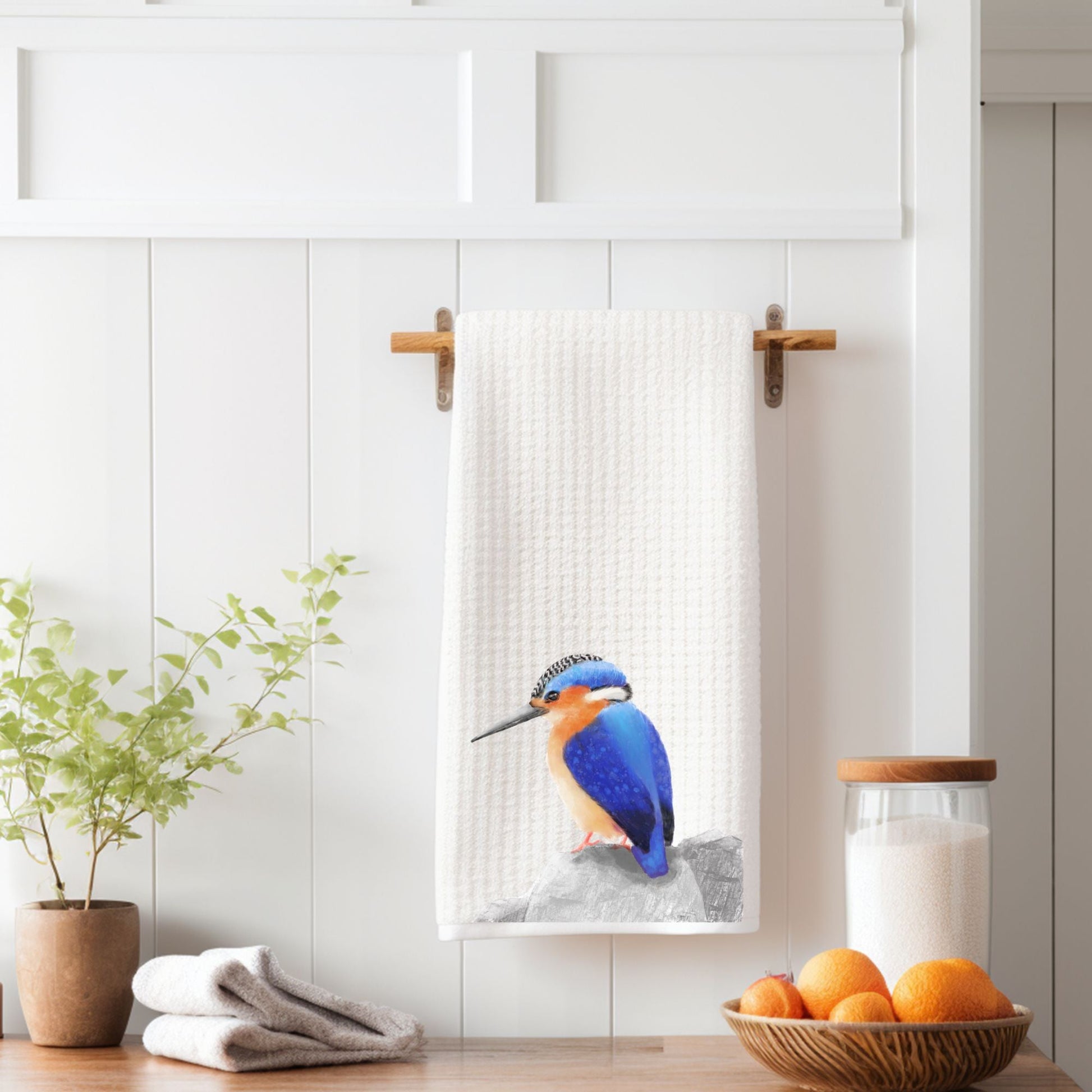 Kingfisher Bird Kitchen Towel - MerikaArt