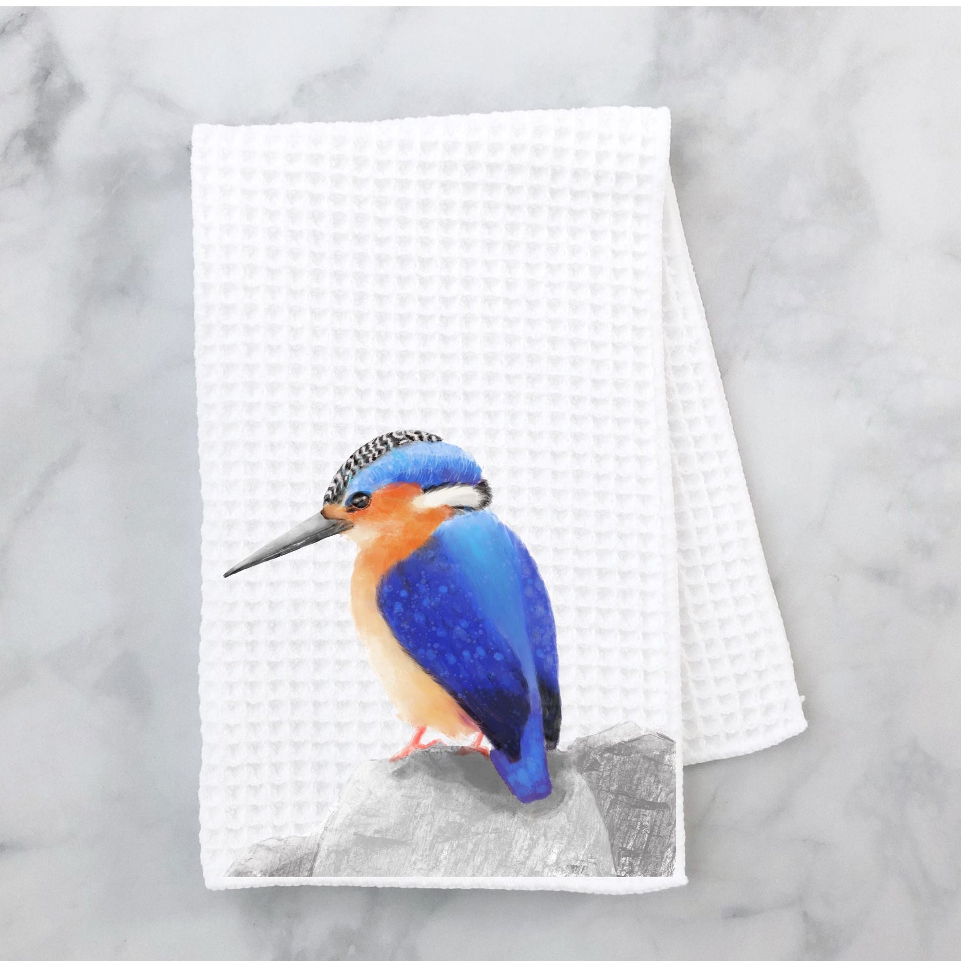 Kingfisher Bird Kitchen Towel - MerikaArt