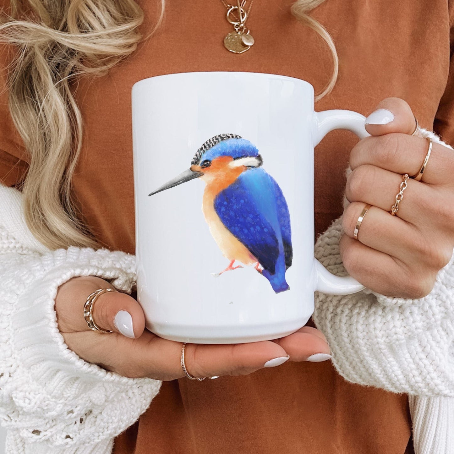 Kingfisher Bird Mug - MerikaArt