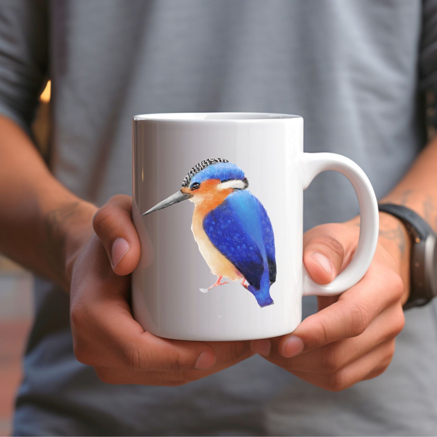 Kingfisher Bird Mug - MerikaArt
