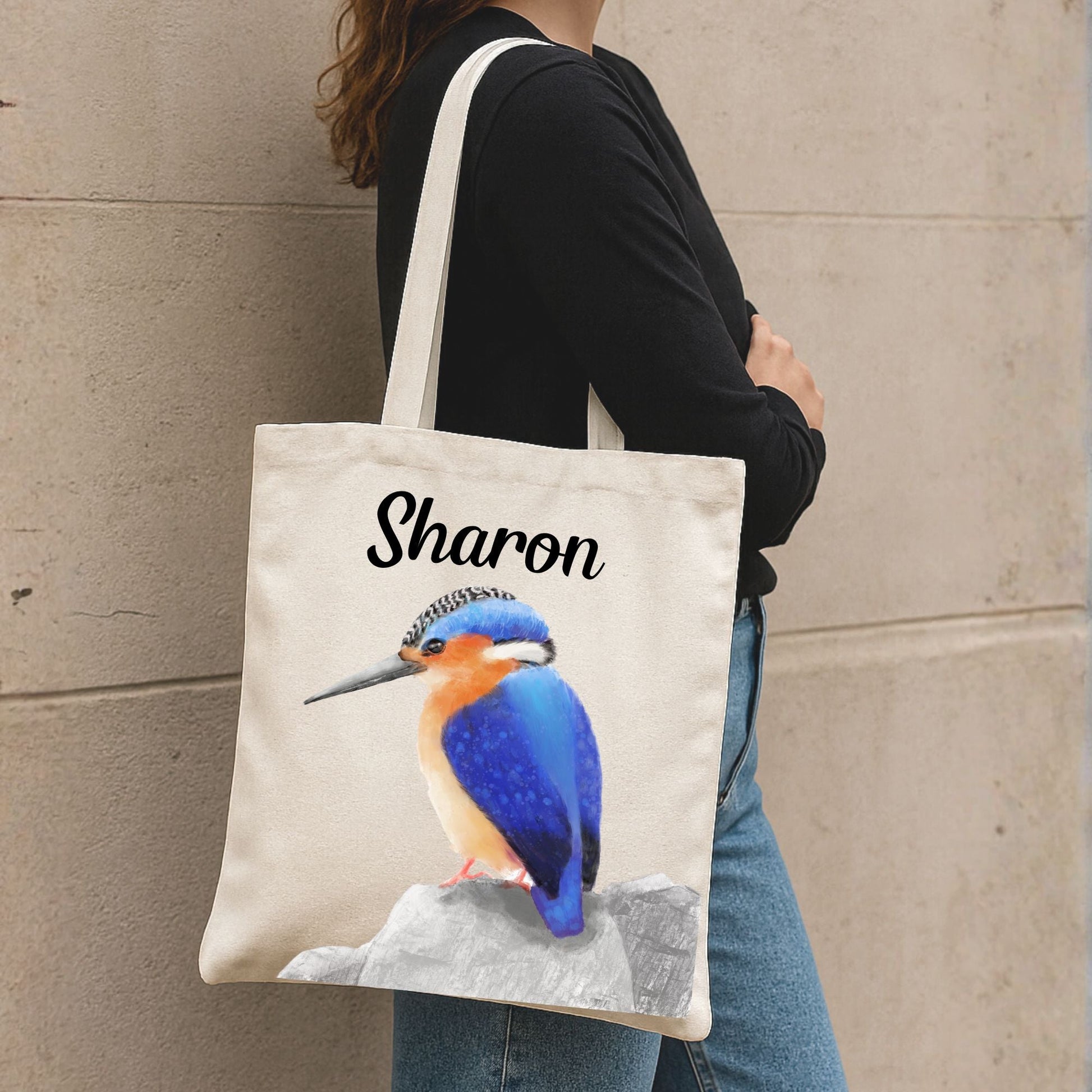 Kingfisher Canvas Tote Bag - MerikaArt
