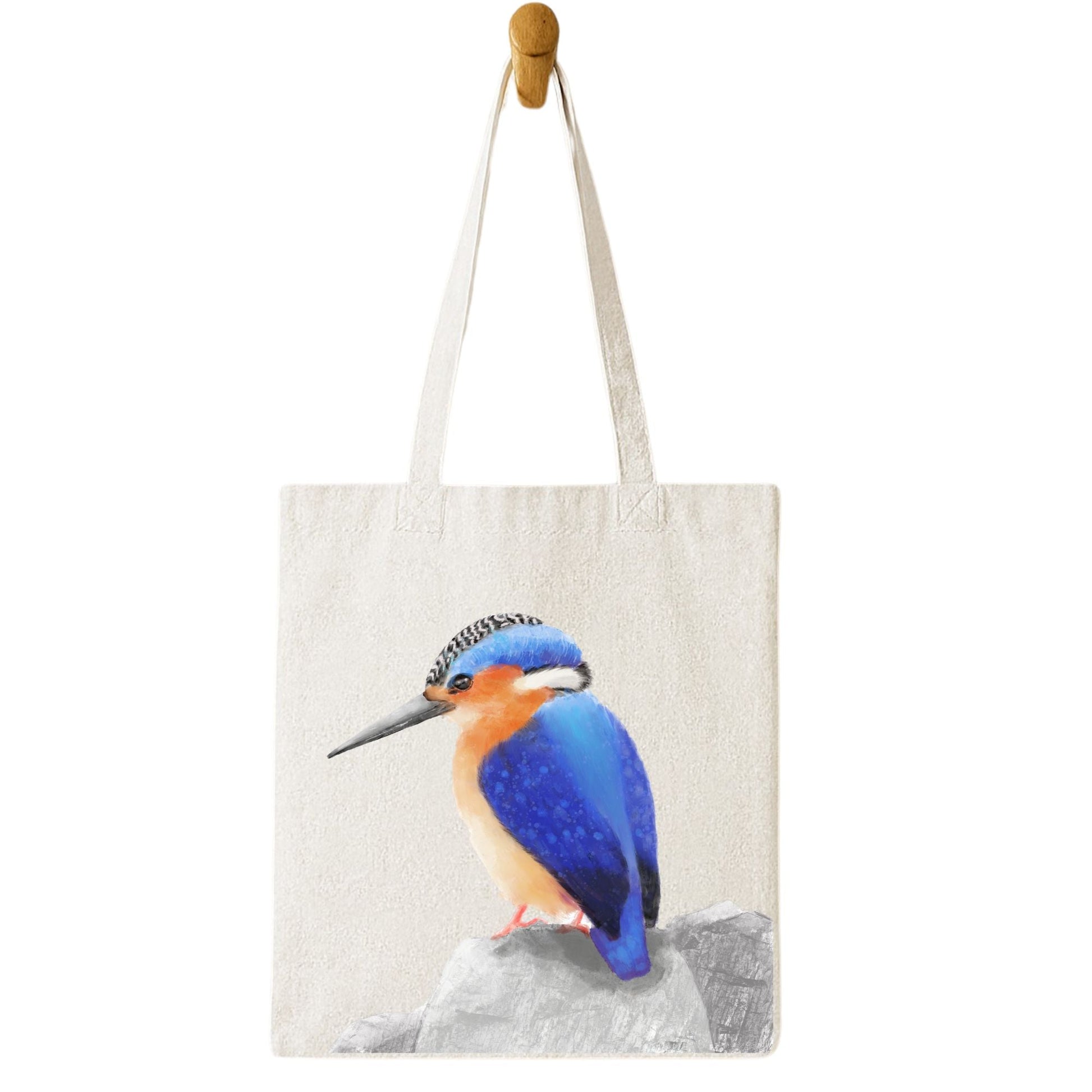 Kingfisher Canvas Tote Bag - MerikaArt