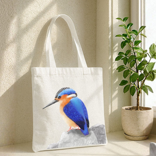Kingfisher Canvas Tote Bag - MerikaArt