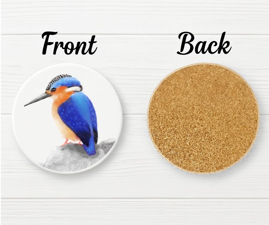 Kingfisher Ceramic Coaster - MerikaArt