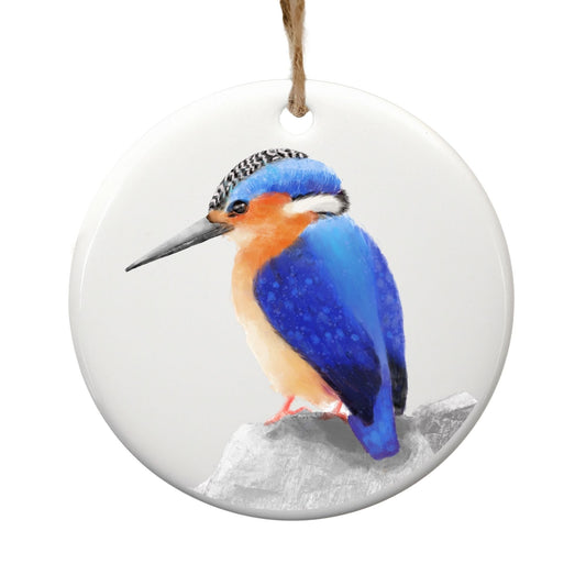 Kingfisher Ceramic Ornament - MerikaArt