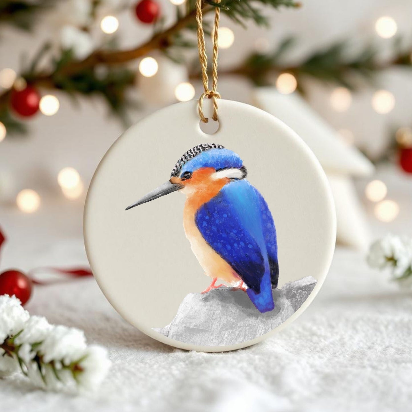 Kingfisher Ceramic Ornament - MerikaArt