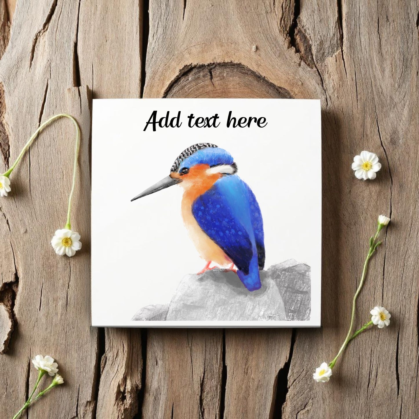 Kingfisher Ceramic Tile – Handcrafted Bird Art - MerikaArt