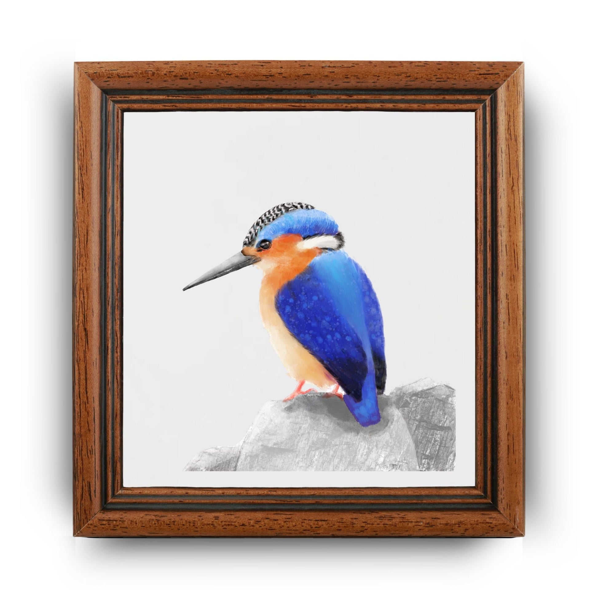 Kingfisher Ceramic Tile – Handcrafted Bird Art - MerikaArt