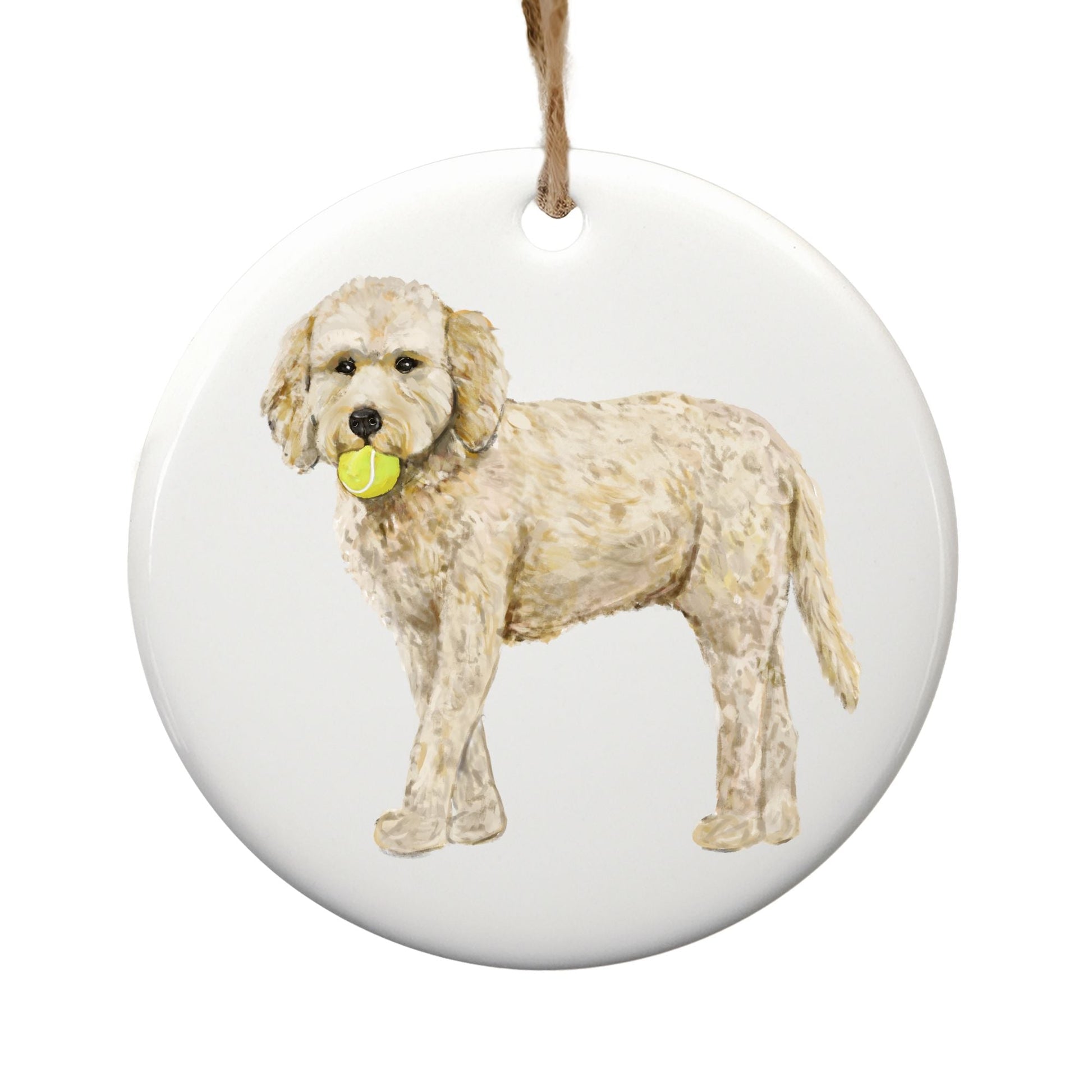 Labradoodle Ceramic Ornament - MerikaArt