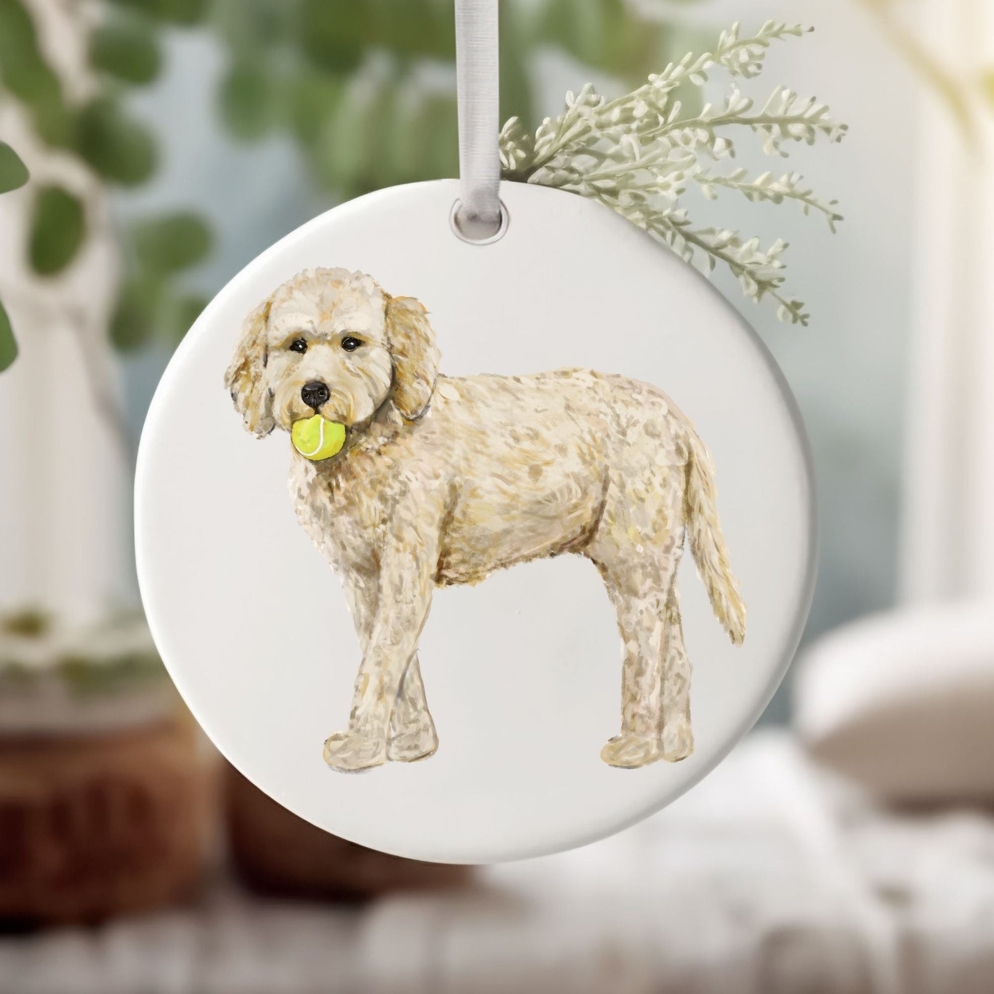 Labradoodle Ceramic Ornament - MerikaArt