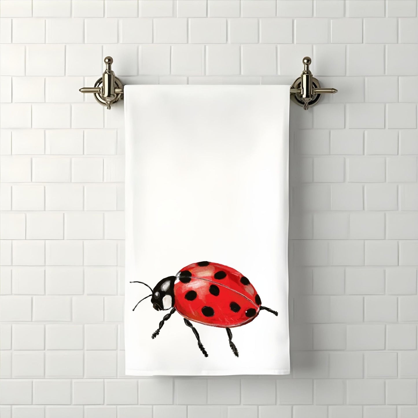 Ladybug Bathroom Towel - MerikaArt
