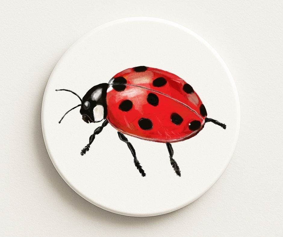 Ladybug Ceramic Coaster - MerikaArt