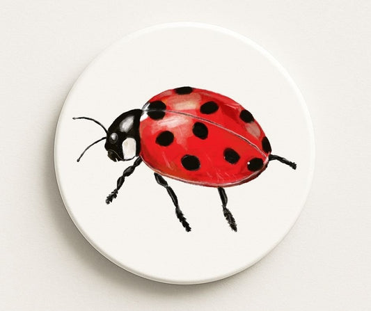 Ladybug Ceramic Coaster - MerikaArt
