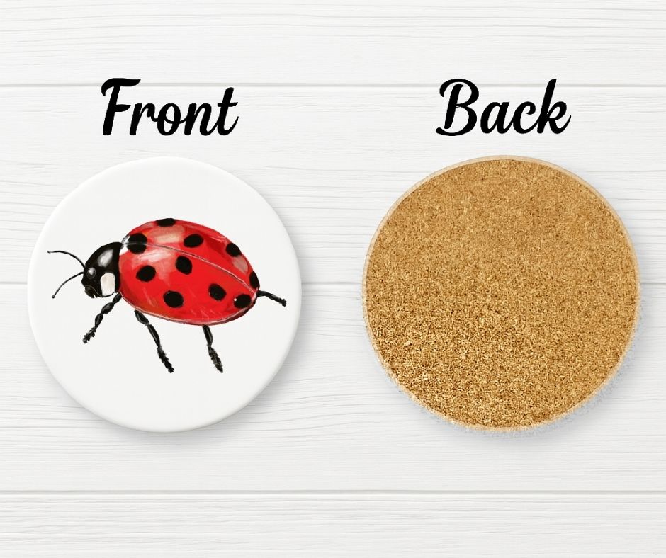 Ladybug Ceramic Coaster - MerikaArt