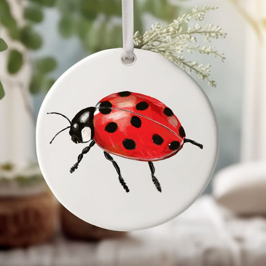 Ladybug Ceramic Ornament - MerikaArt