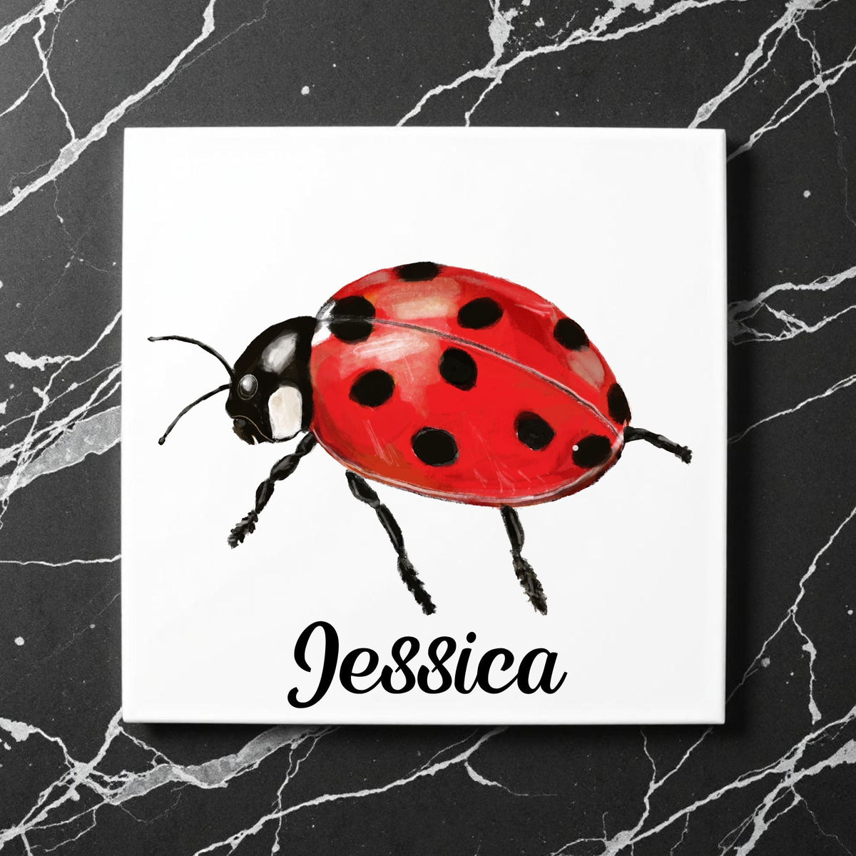 Ladybug Ceramic Tile - MerikaArt