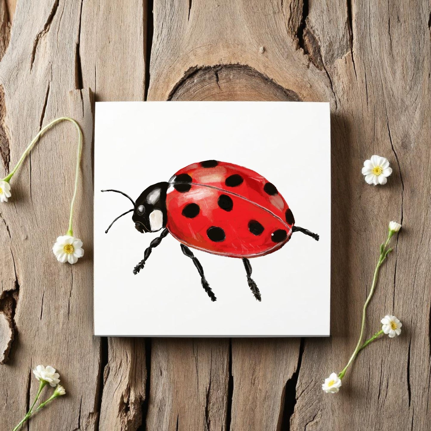 Ladybug Ceramic Tile - MerikaArt