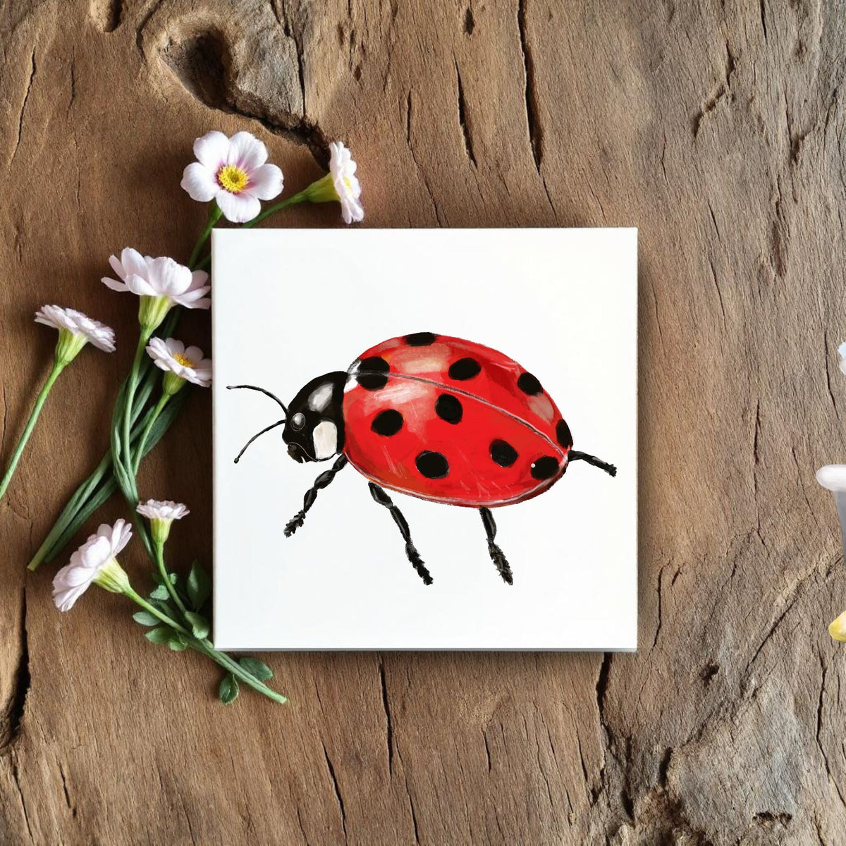 Ladybug Ceramic Tile - MerikaArt